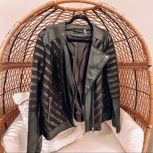 T&W Design Faux Leather Jacket